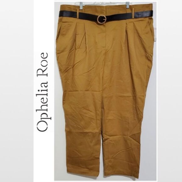 New Earth Tone Mid-rise Tapered Leg Ankle Plus Pants - Picture 2 of 16